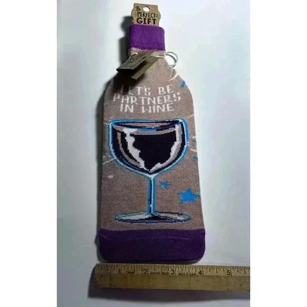 New “Let’s Be Partners In Wine “ Bottle Sock Kathy Primitives